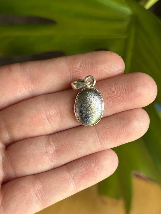 4.75g Polished Muonionalusta Meteorite Sterling Silver Pendant