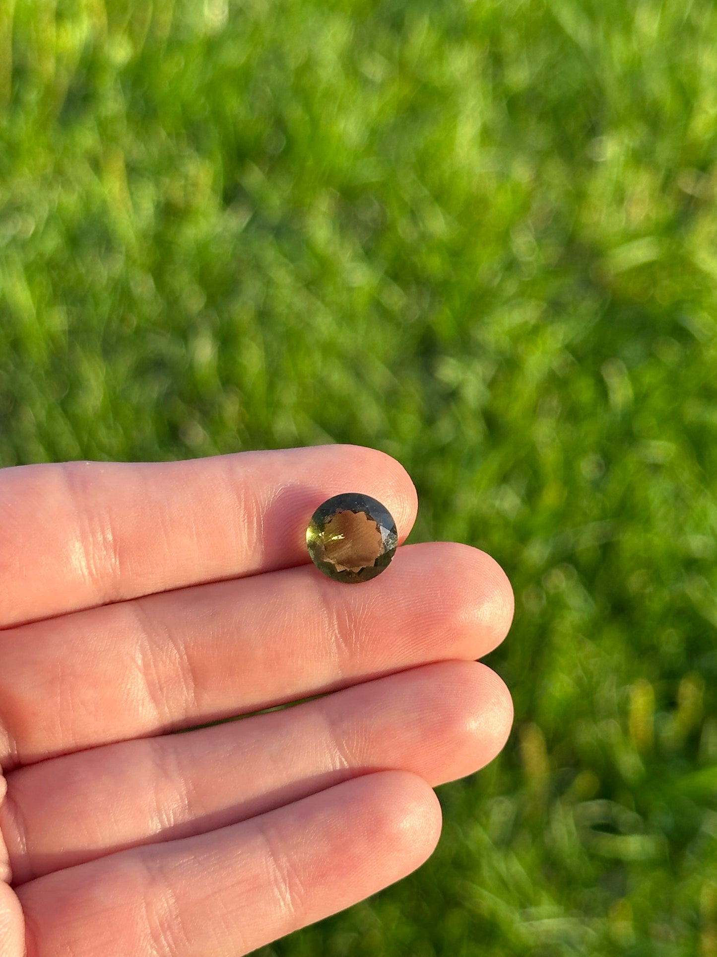 3.75ct Round Faceted Moldavite Gemstone