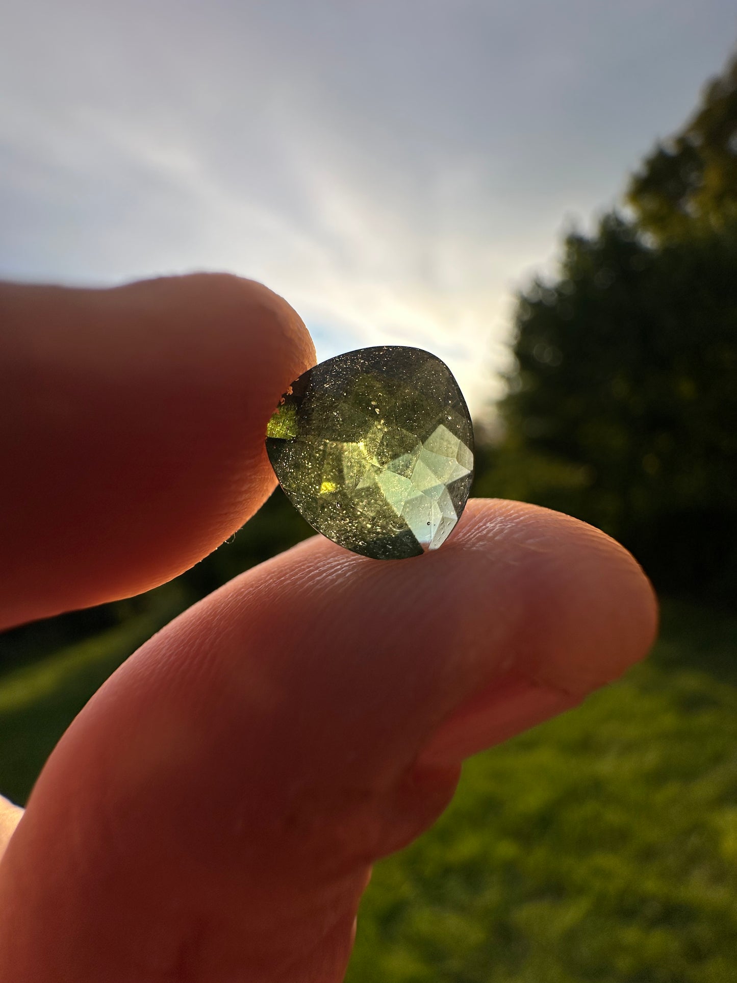 1.95ct Trillion-Cut Faceted Moldavite Gemstone