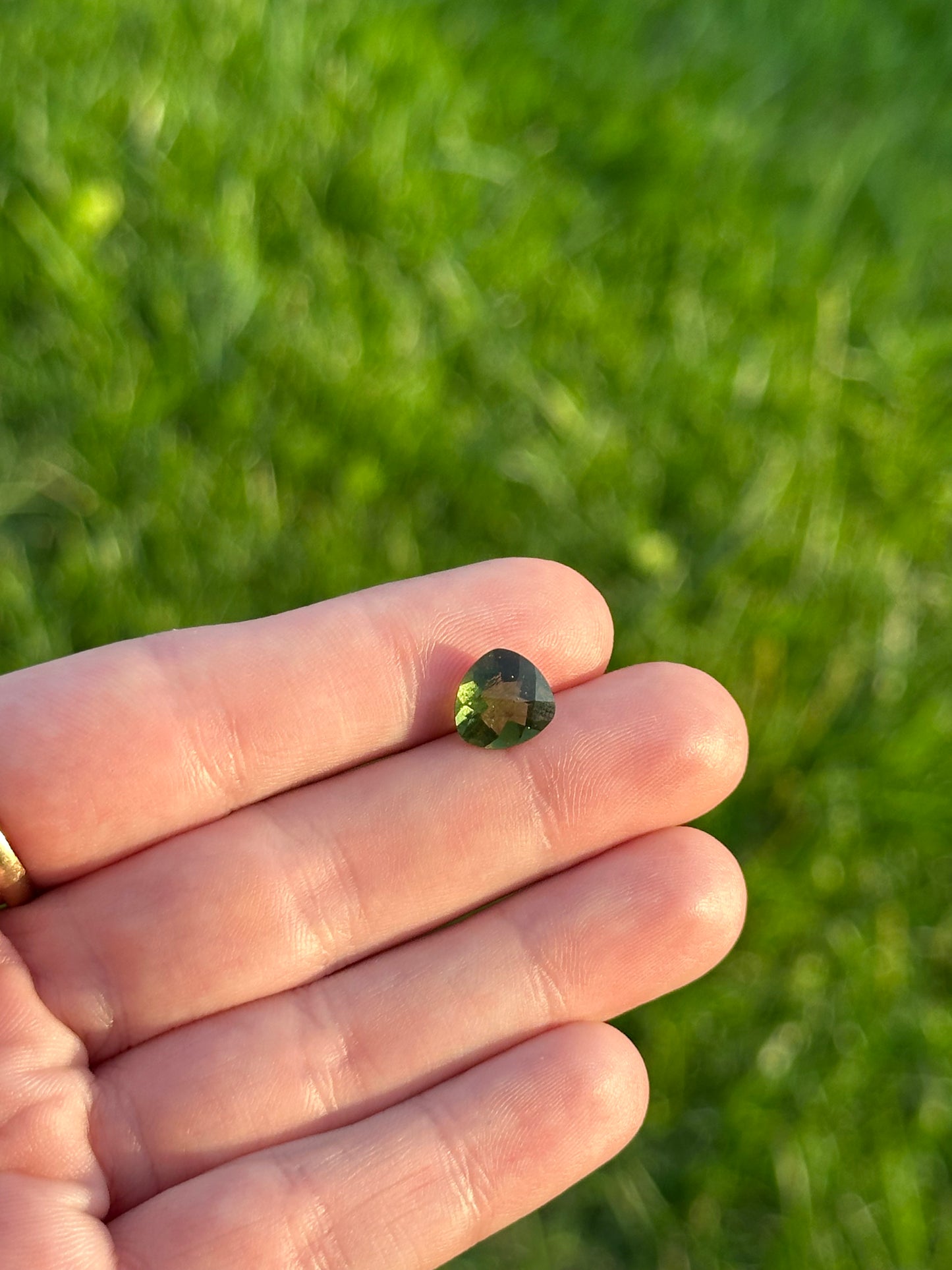1.95ct Trillion-Cut Faceted Moldavite Gemstone