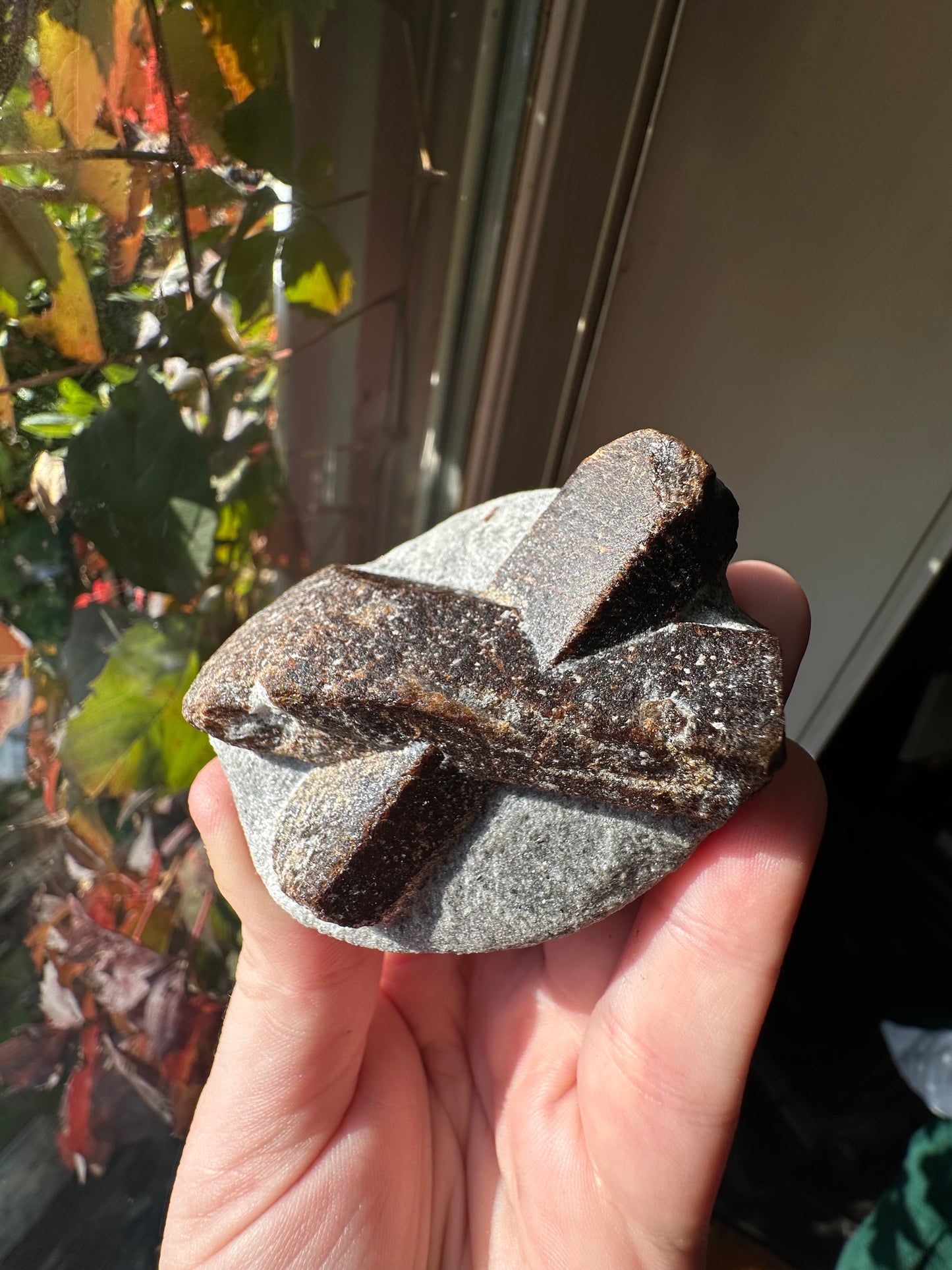 138.3g Rare “St. Andrew’s Cross” Staurolite in Sparkling Mica Schist Matrix