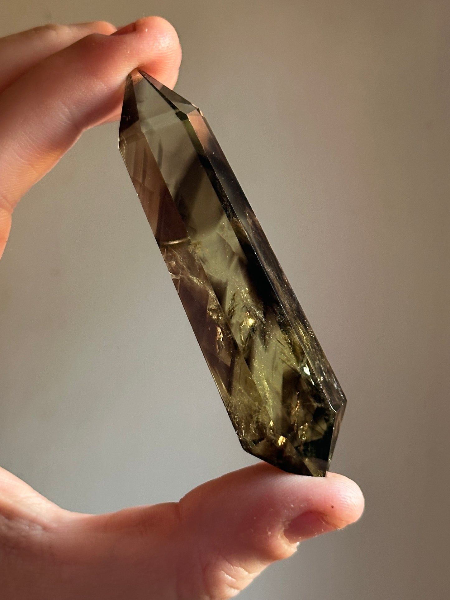 34.8g Smoky Phantom Citrine Quartz Double-Terminated Polished Crystal
