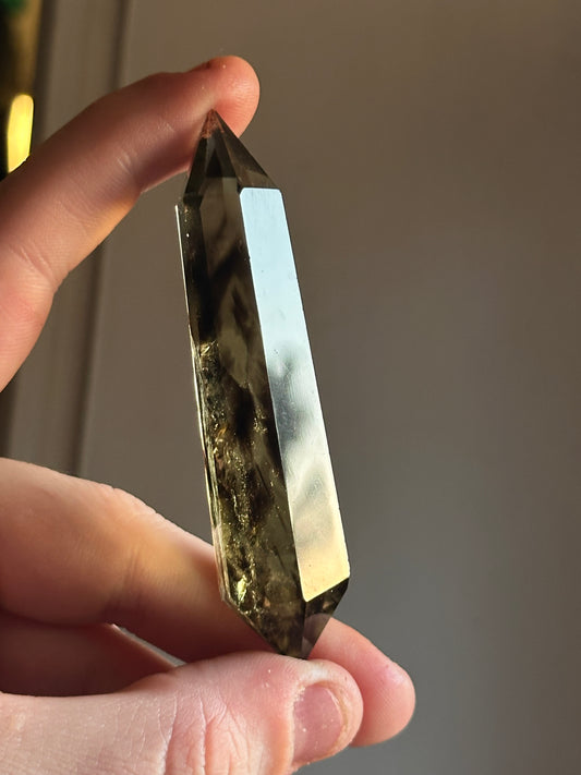 34.8g Smoky Phantom Citrine Quartz Double-Terminated Polished Crystal