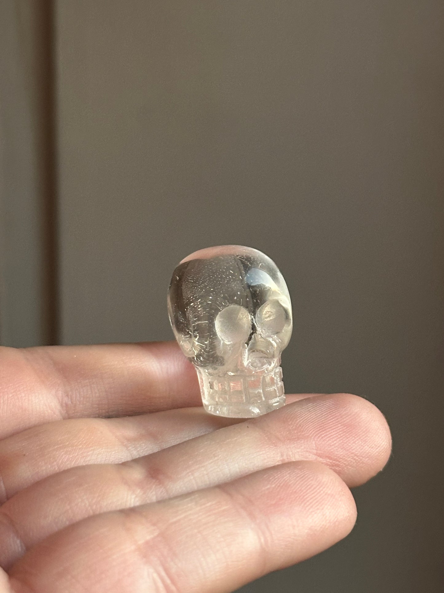 13.1g Clear Quartz Mini Skull Carving