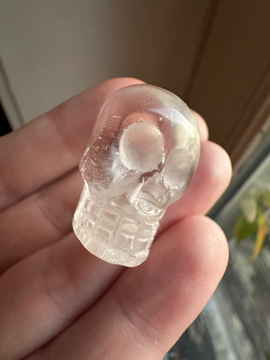 13.1g Clear Quartz Mini Skull Carving
