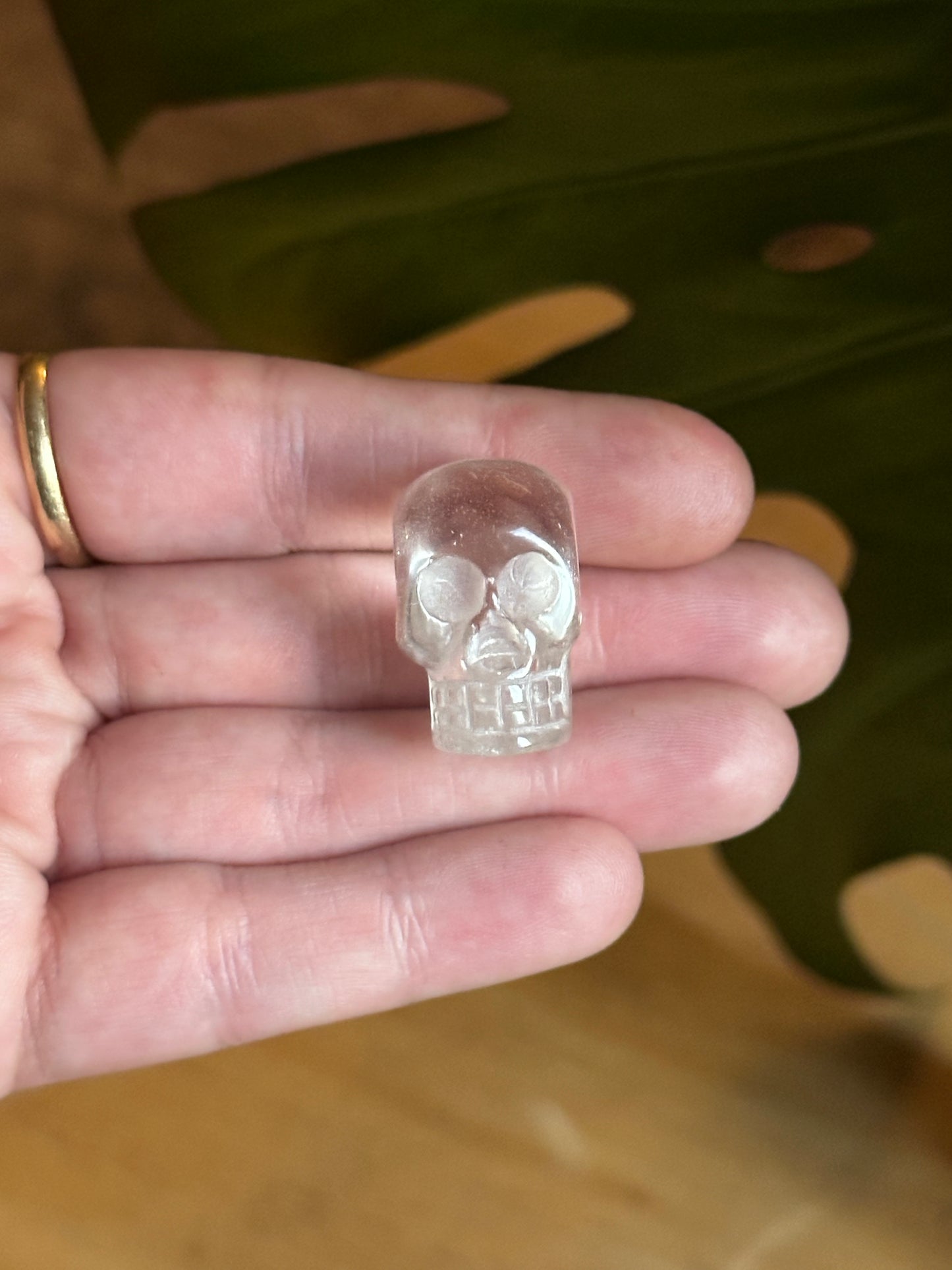 13.1g Clear Quartz Mini Skull Carving