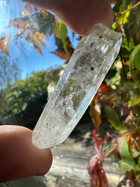 21.36g Clear Quartz Crystal w/ MOBILE Enhydro Inclusion
