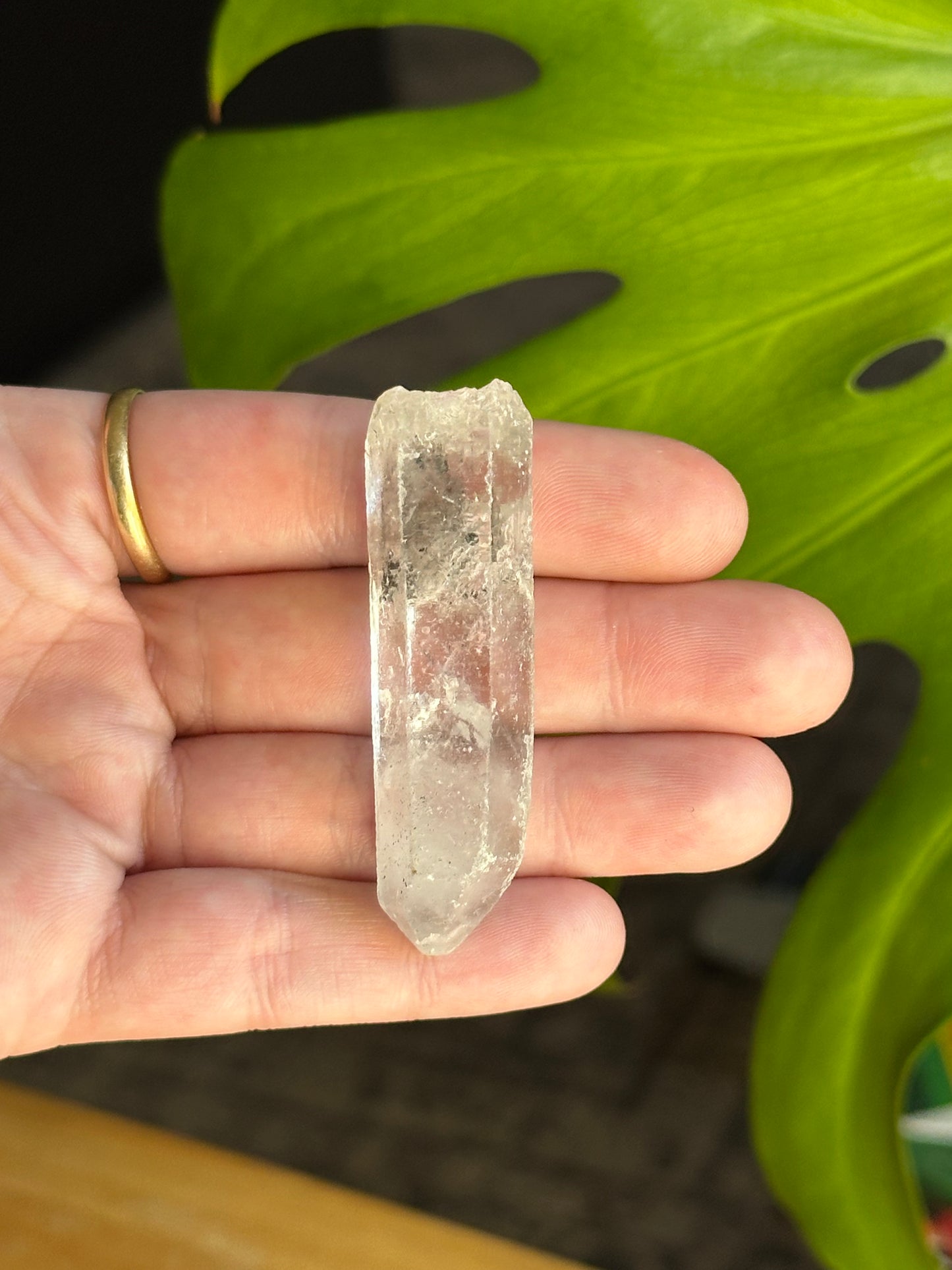21.36g Clear Quartz Crystal w/ MOBILE Enhydro Inclusion