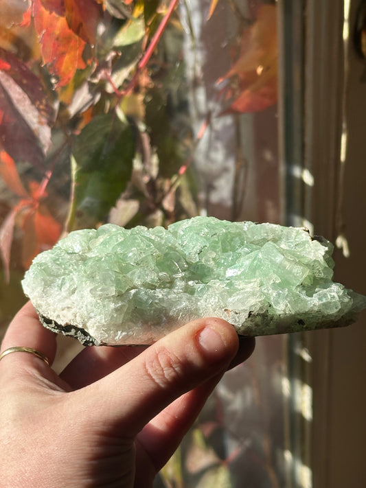 413.4g Raw Green Apophyllite Statement Display Piece