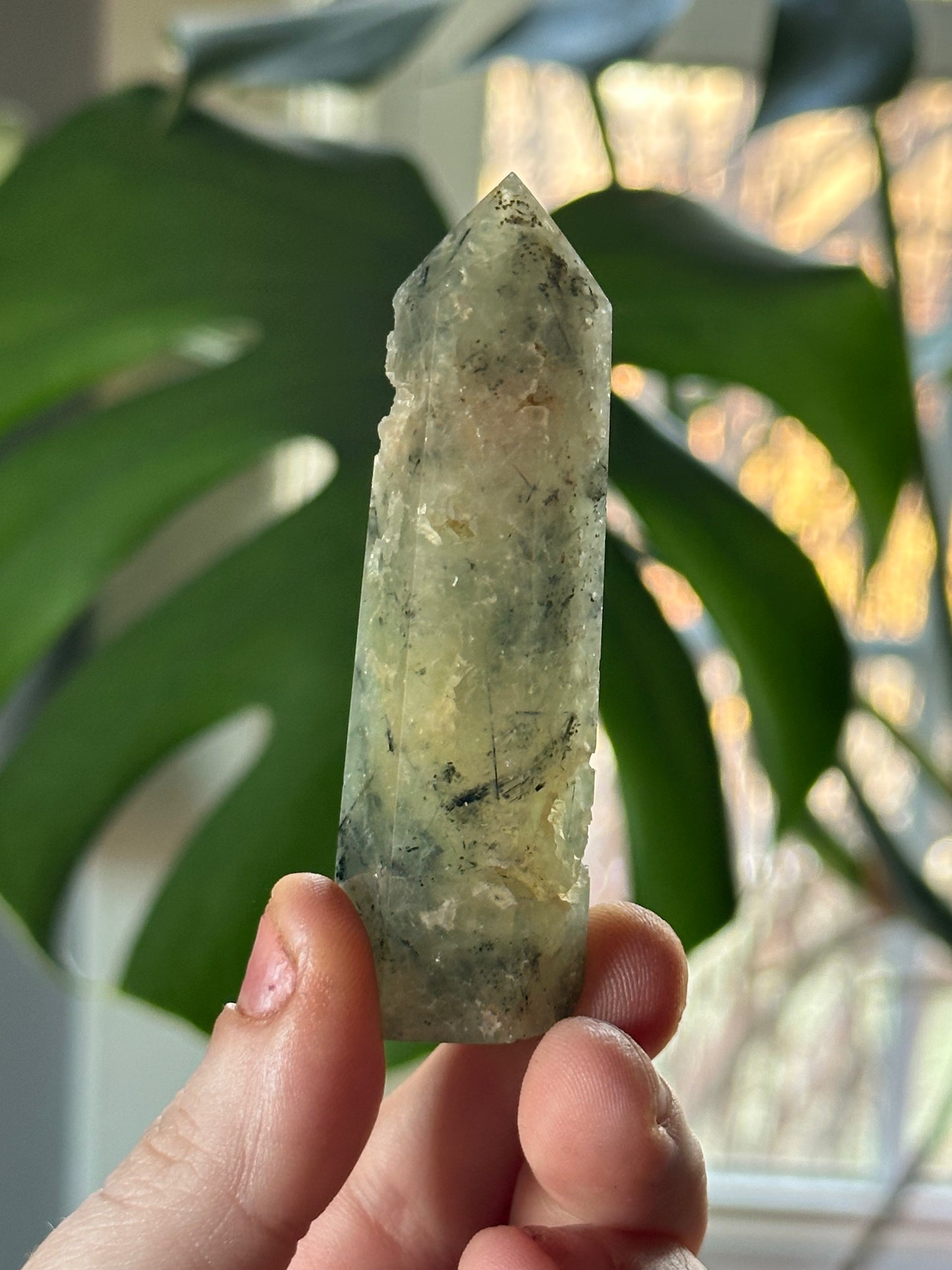Prehnite with Epidote Tower 3