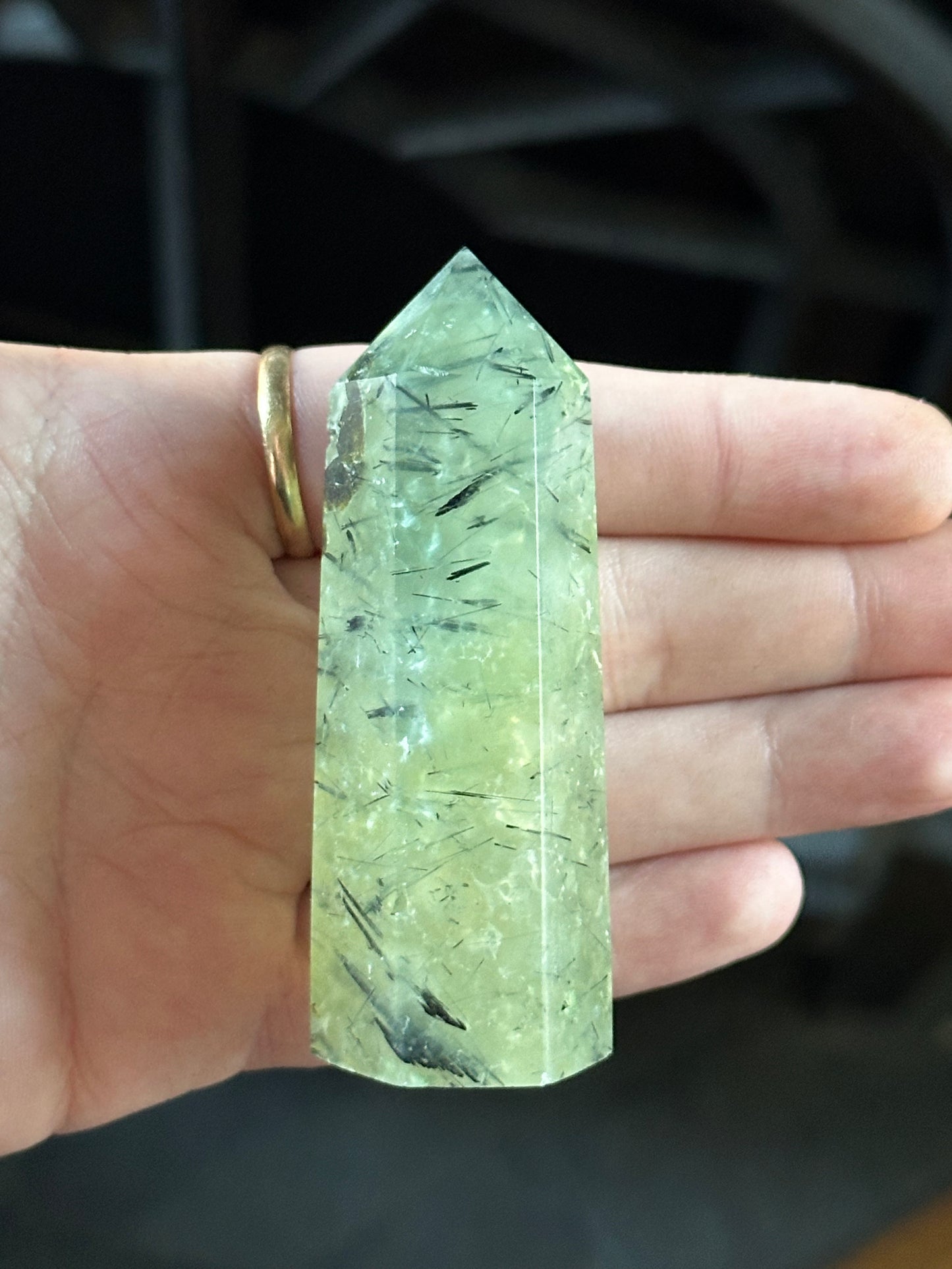Prehnite with Epidote Tower 6