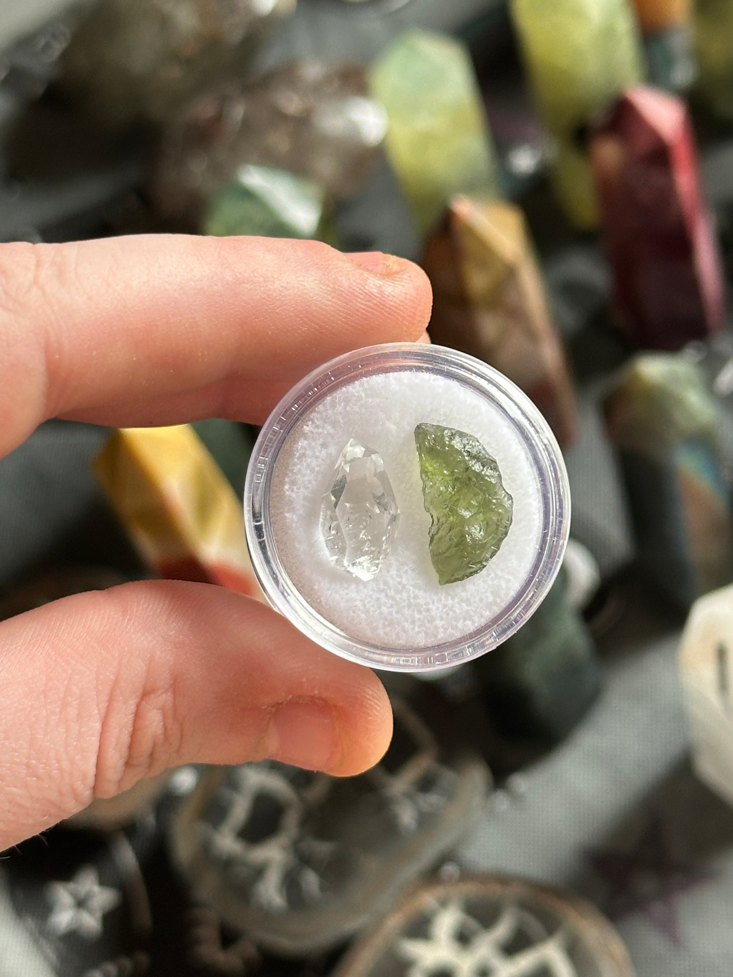 Moldavite & Herkimer Diamond Quartz Combo 2