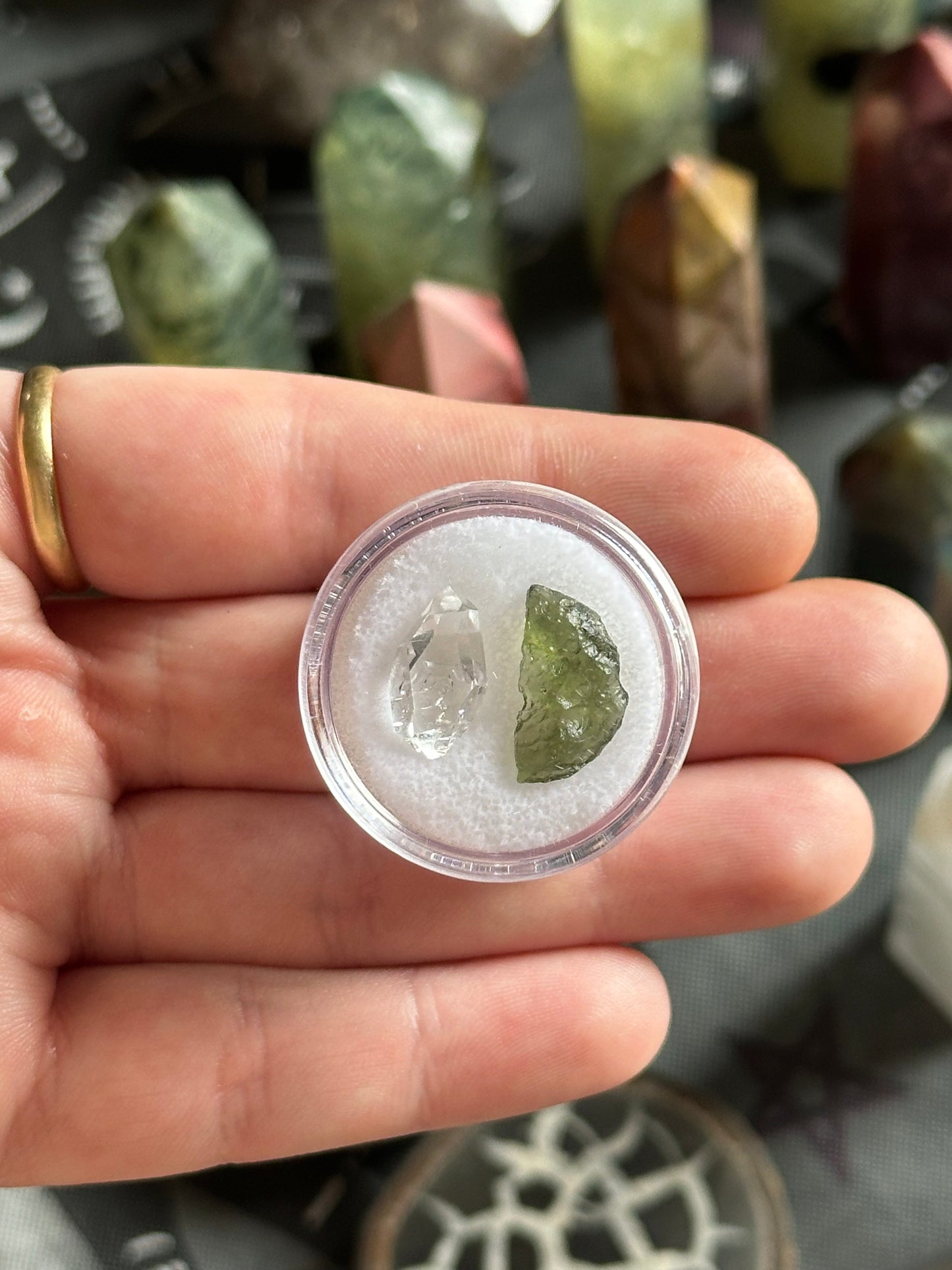 Moldavite & Herkimer Diamond Quartz Combo 2