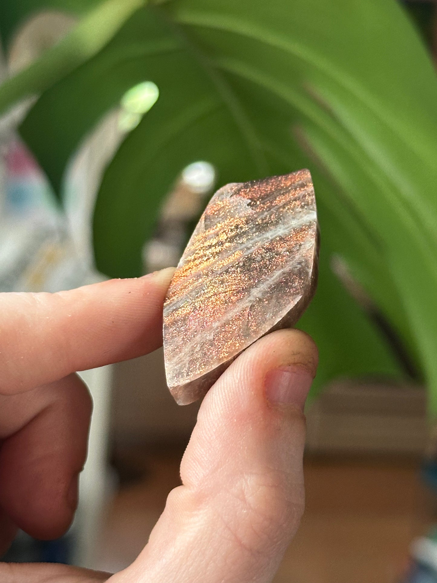 10.61g Half-Polished Purple Haze Sunstone 2