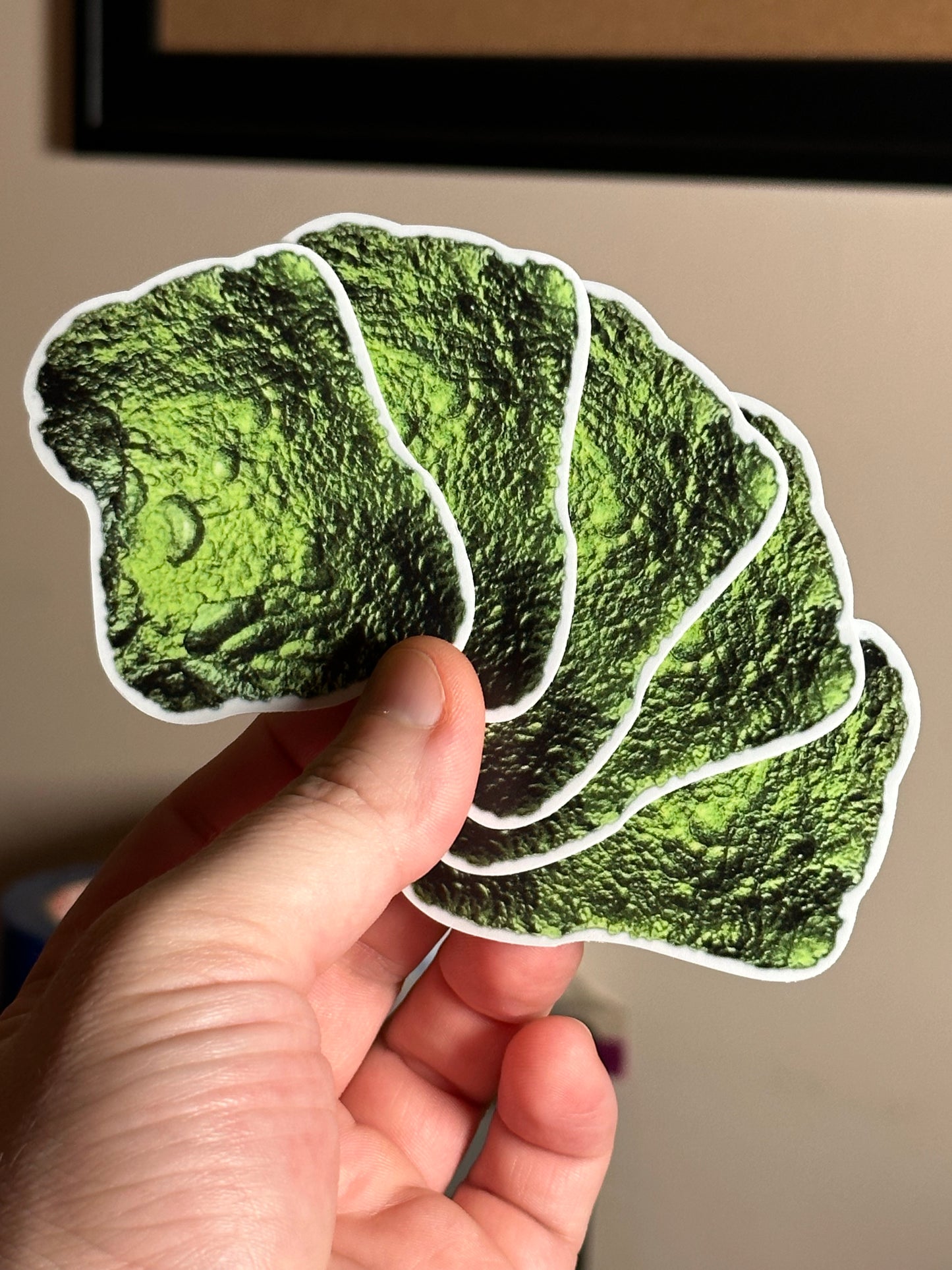 5-Pack of 3” Waterproof Vinyl Moldavite Decal Stickers