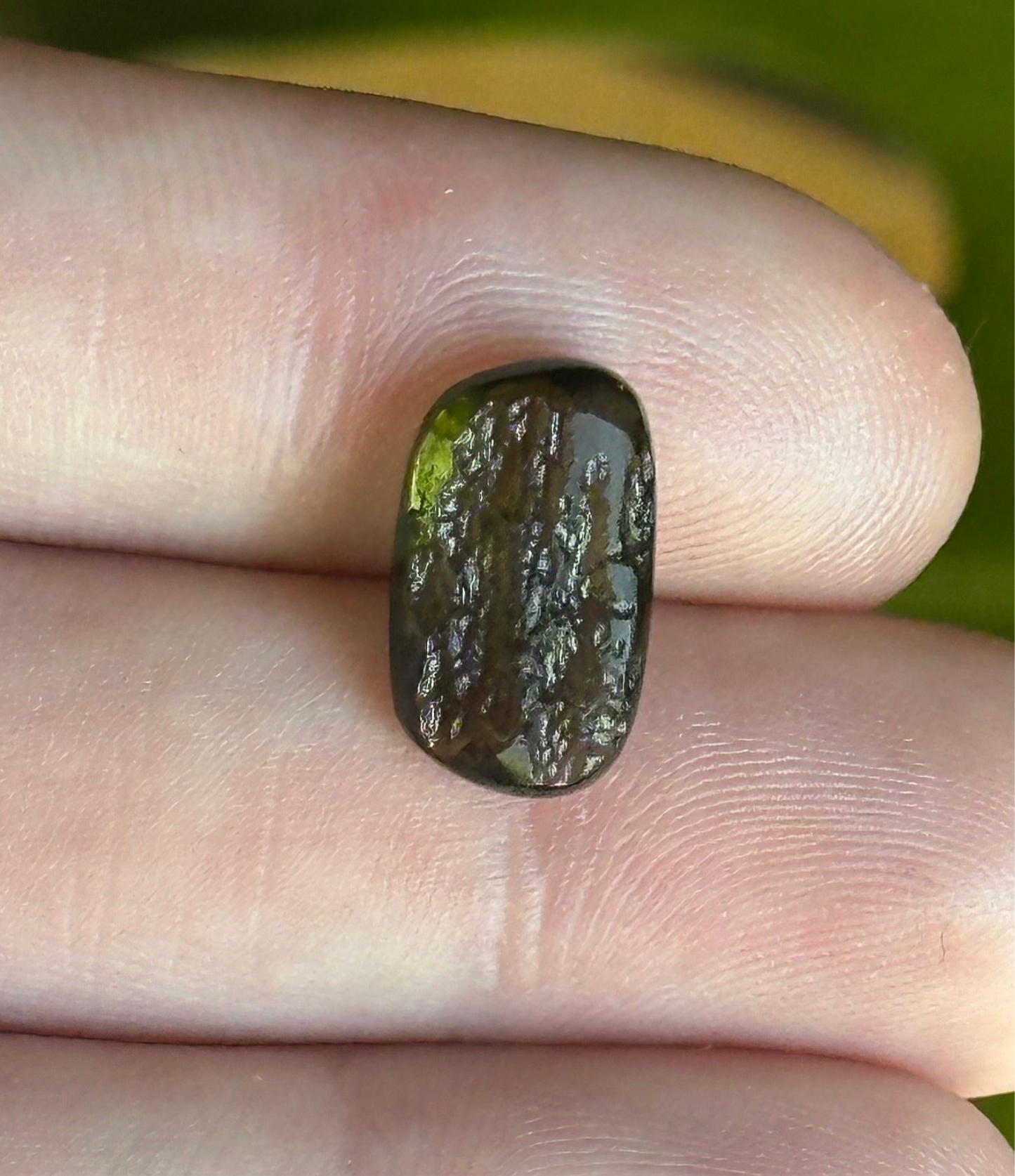 4.40ct Half-Faceted Natural Moldavite Gemstone Cabochon