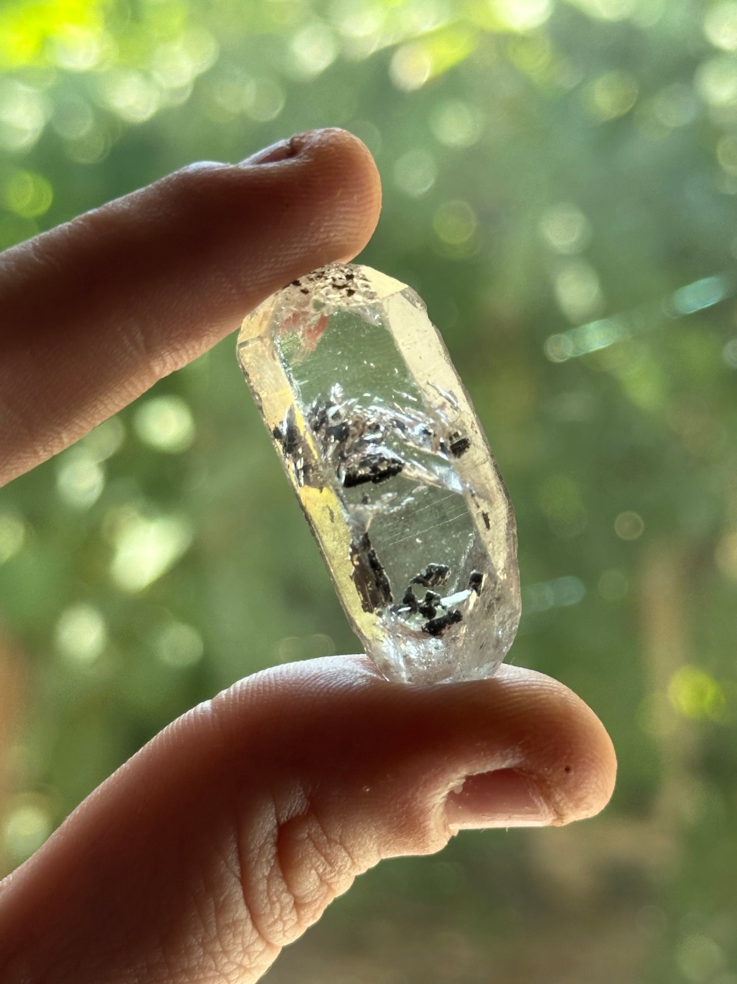 10.71g Clear Quartz Crystal w/ MOBILE Enhydro Inclusion