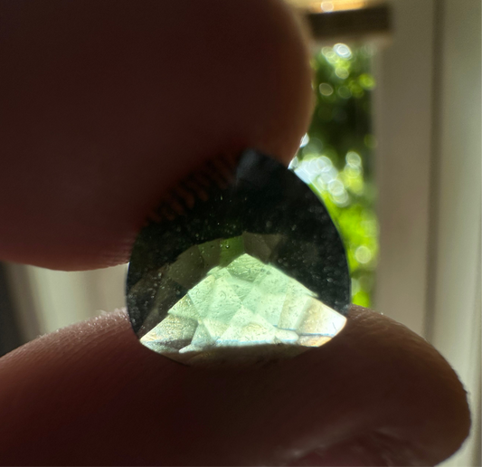 1.95ct Trillion-Cut Faceted Moldavite Gemstone