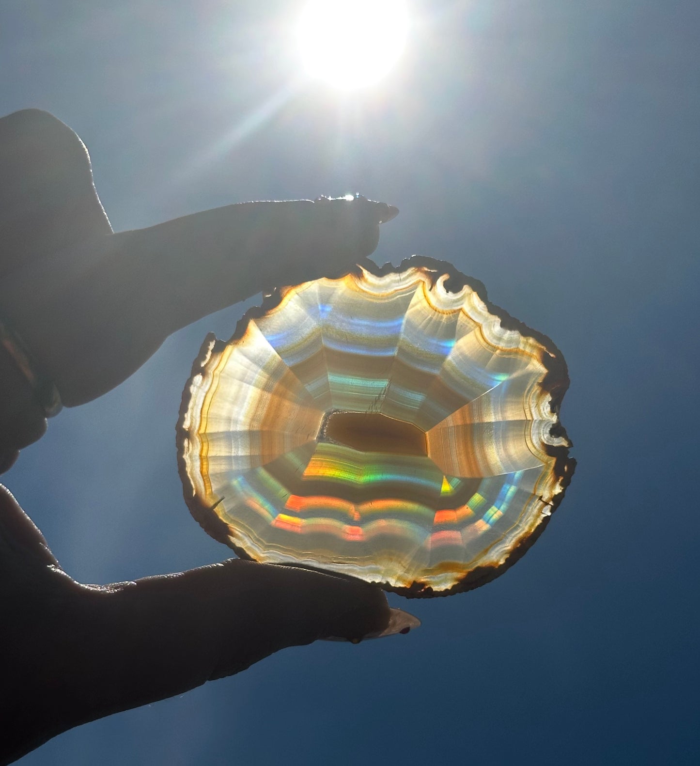 14.85g Rainbow Iris Agate Slice 2 with Stand