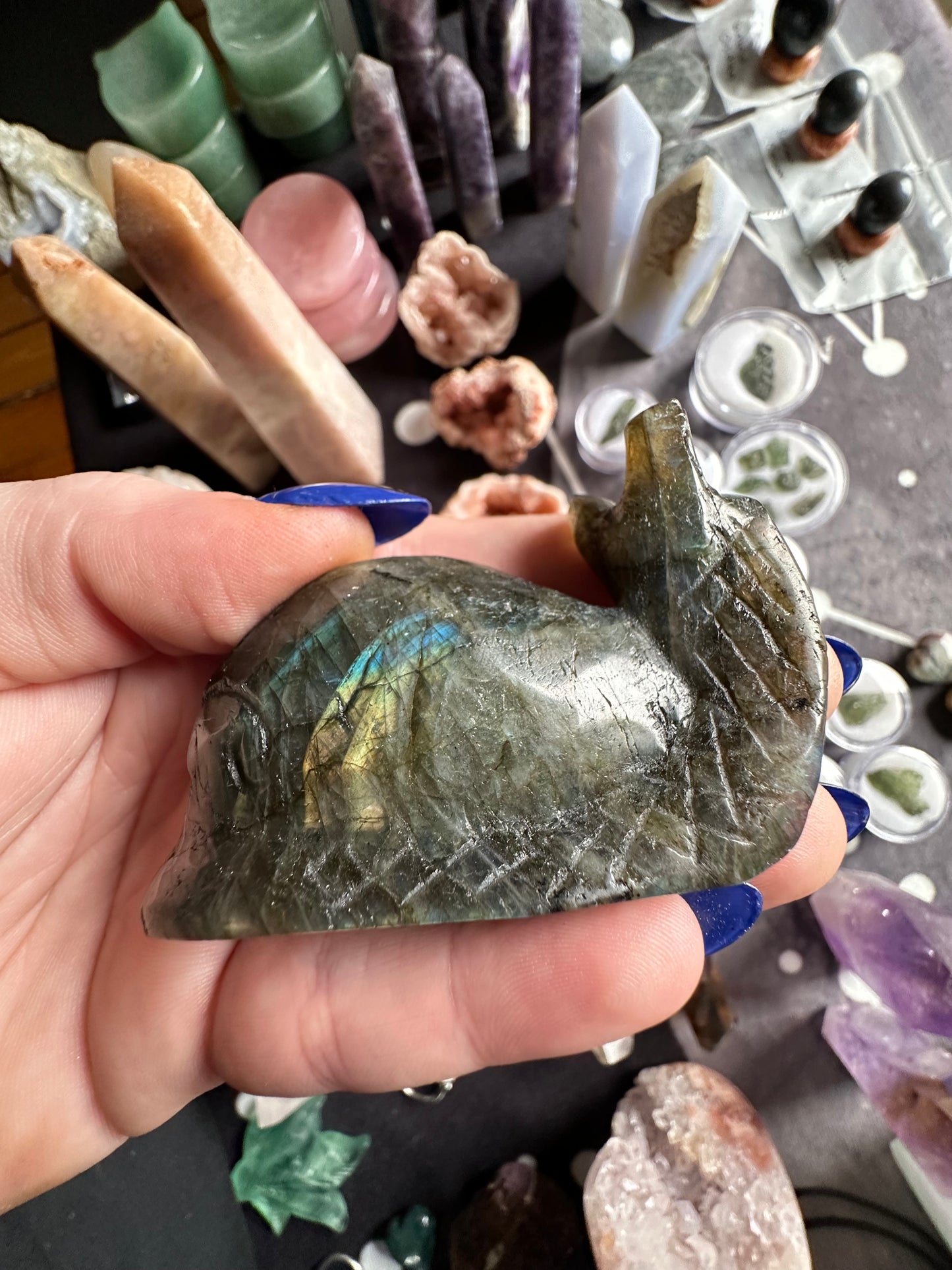 Labradorite Snail Carving 1