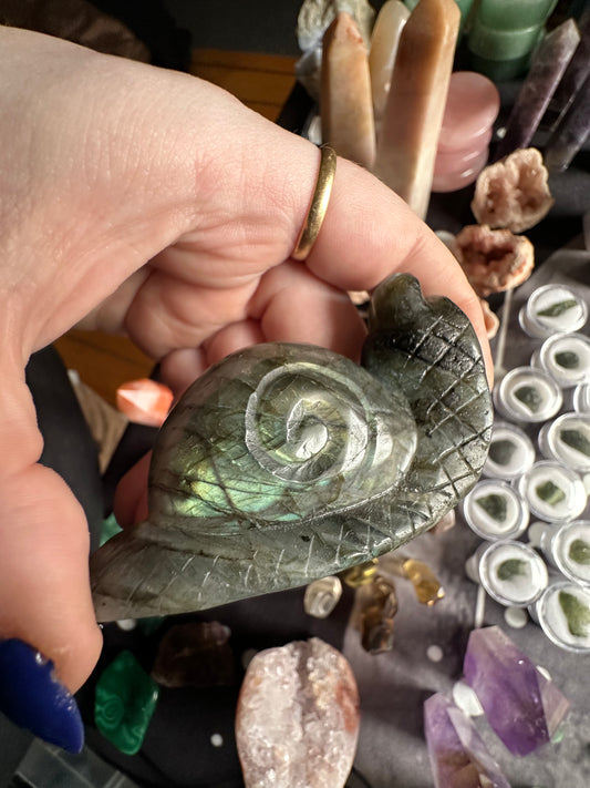 Labradorite Snail Carving 5