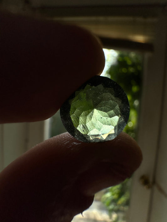 3.80ct Round Faceted Moldavite Gemstone