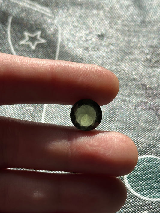 3.80ct Round Faceted Moldavite Gemstone