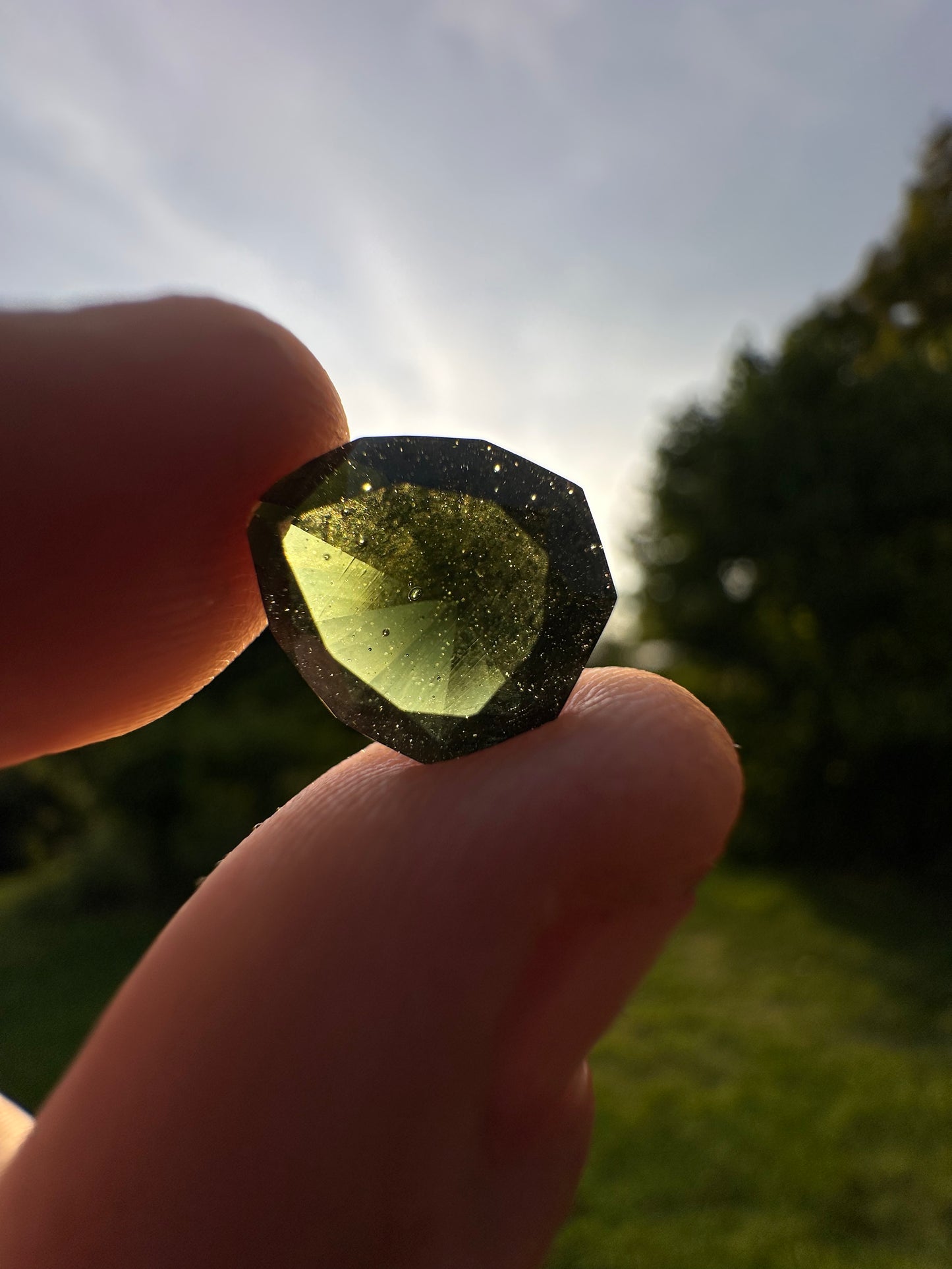 3.35ct Fancy-Cut Faceted Moldavite Gemstone