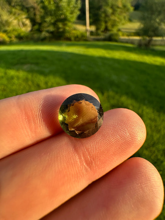 3.75ct Round Faceted Moldavite Gemstone