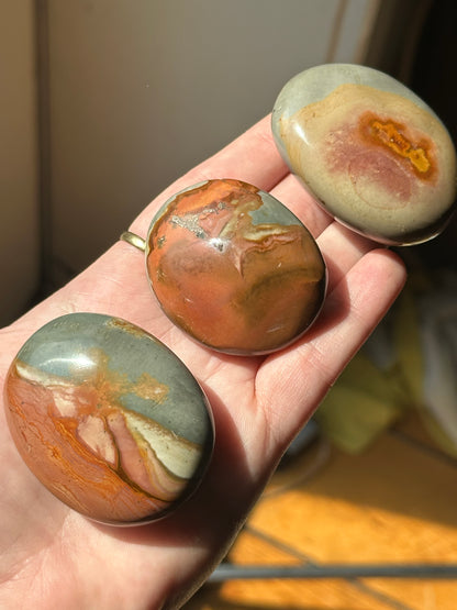 Polychrome Desert Jasper Palmstone (randomly selected)