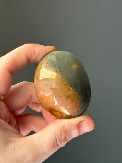 Polychrome Desert Jasper Palmstone (randomly selected)