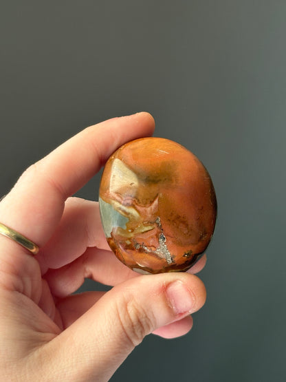 Polychrome Desert Jasper Palmstone (randomly selected)