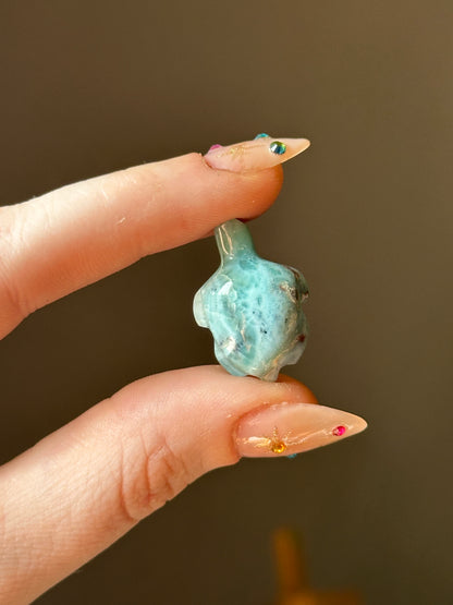 5.5g Larimar Turtle Carving