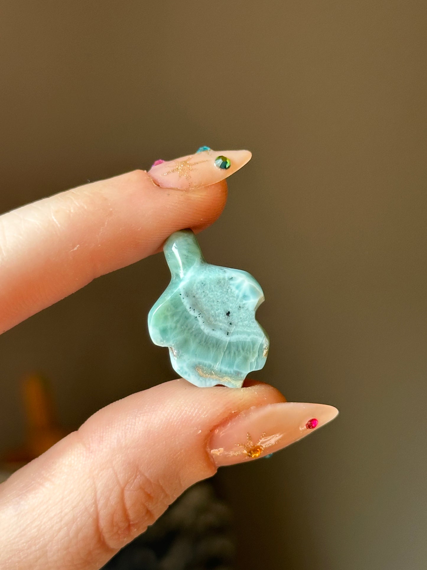 5.5g Larimar Turtle Carving