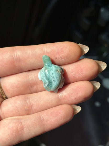 5.5g Larimar Turtle Carving