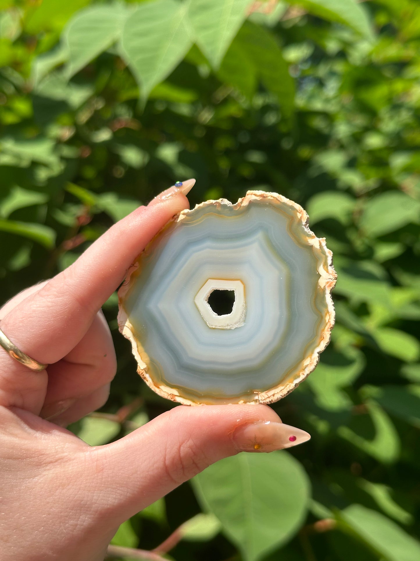 15.45g Rainbow Iris Agate Slice 1 with Stand