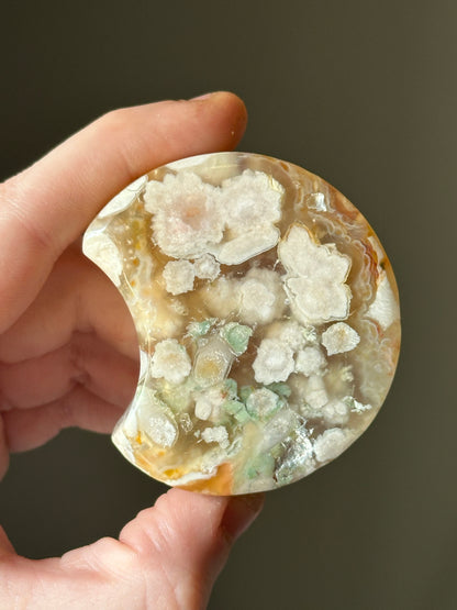 Flower Agate Moon Bowl