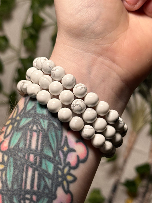 8mm Howlite Stretch Bracelet