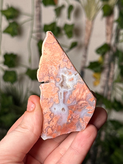 Pink Agate Freeform Carving 1