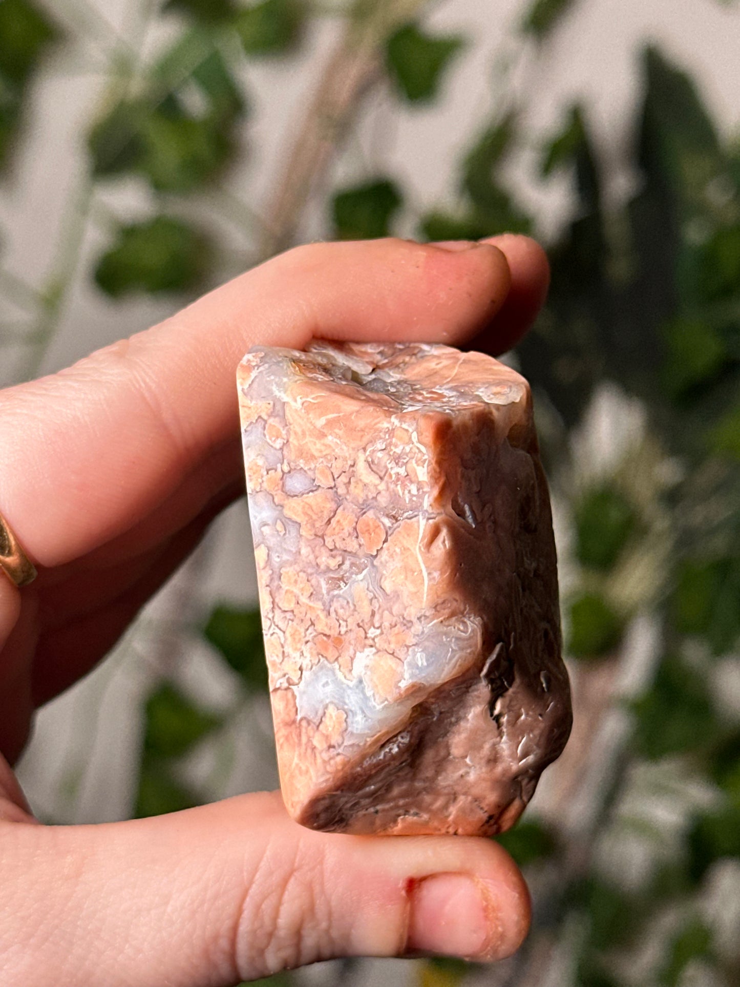 Pink Agate Freeform Carving 4