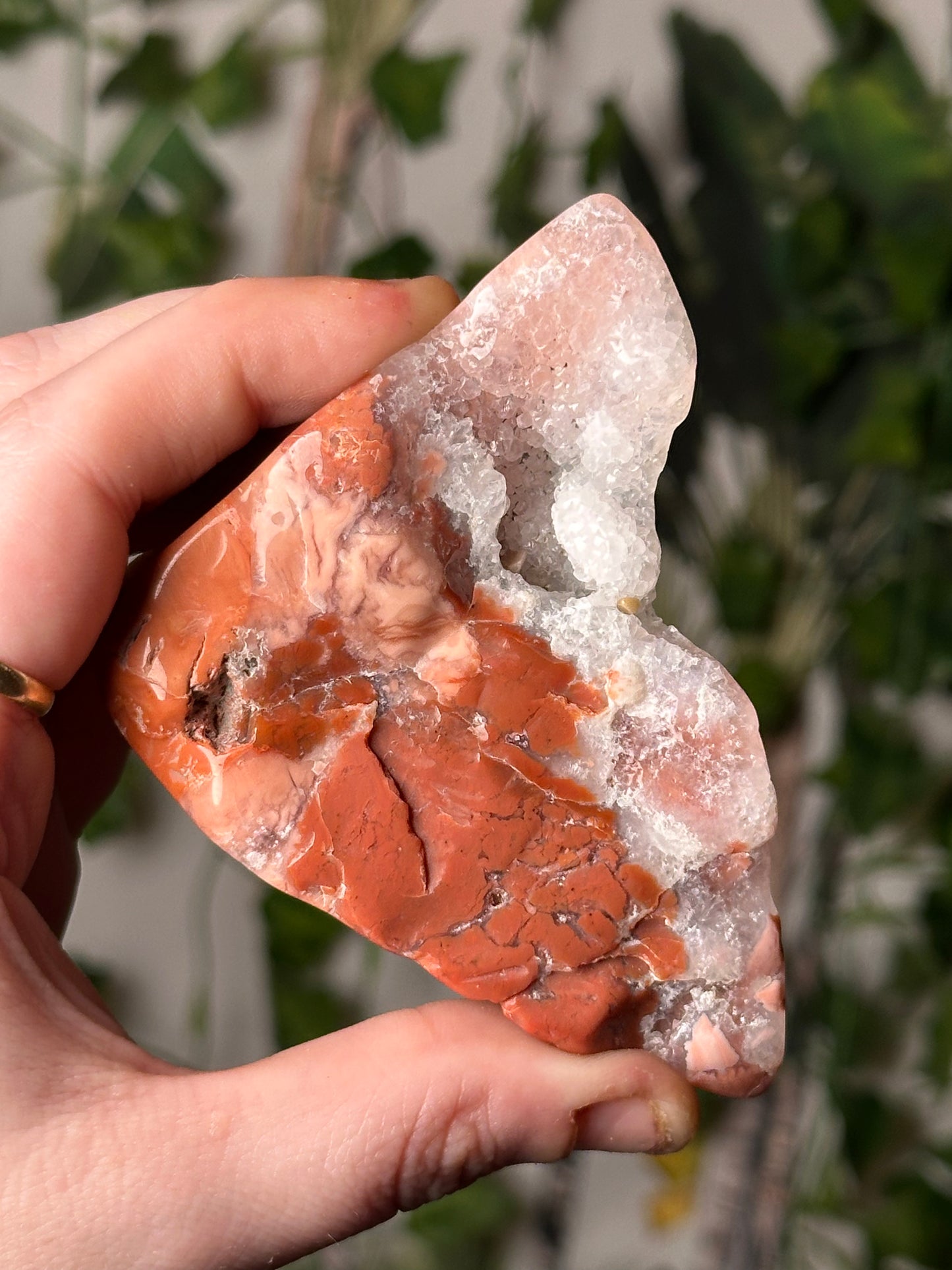 Pink Agate Freeform Carving 7