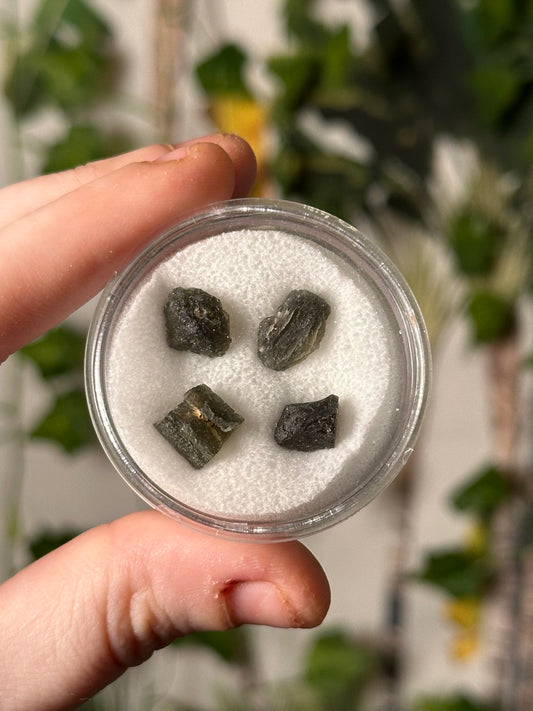 2.22g Raw Natural Moldavite Lot (4 pieces)