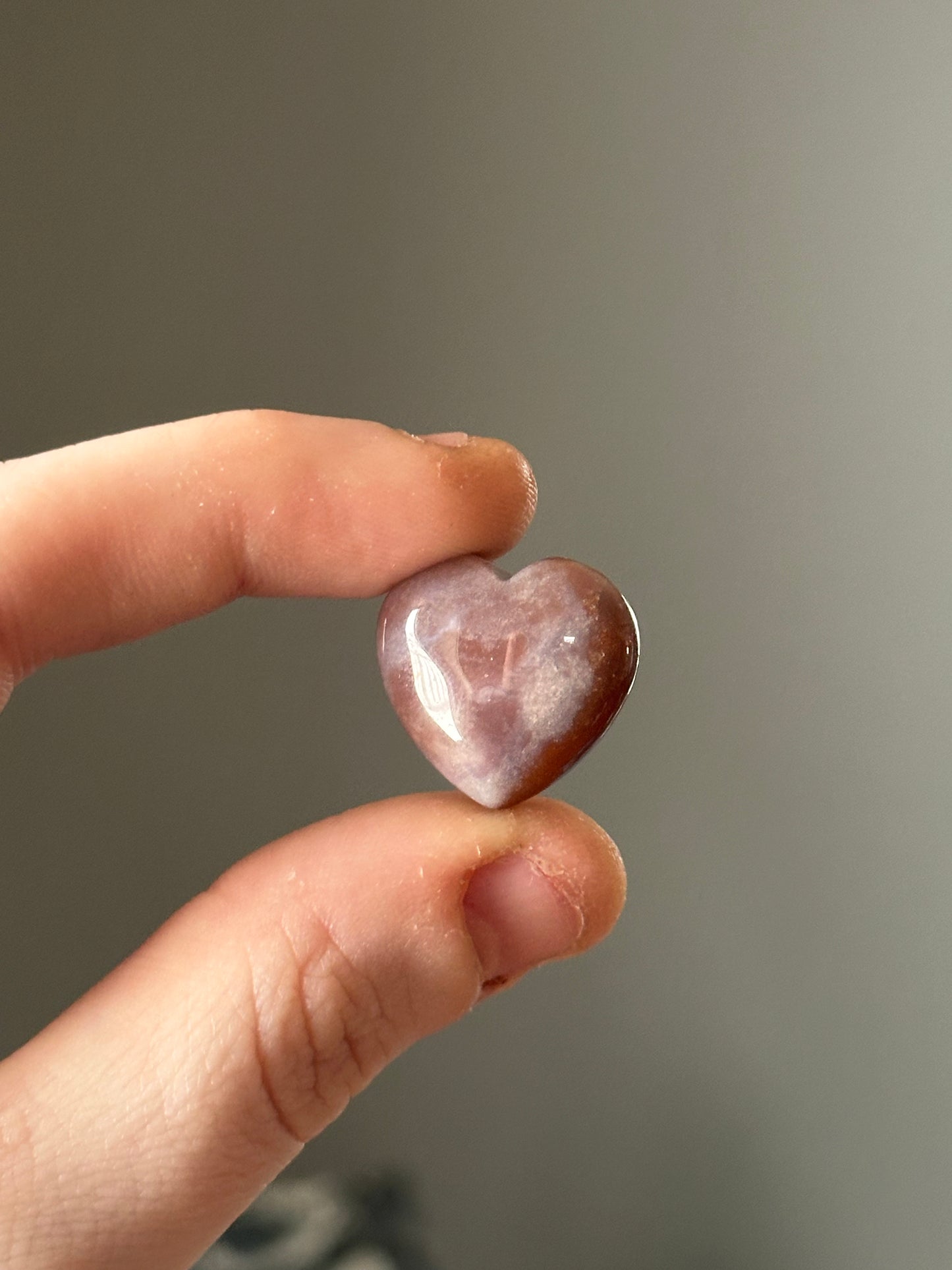 One (1) Ocean Jasper 20mm Heart Carving, Randomly Selected